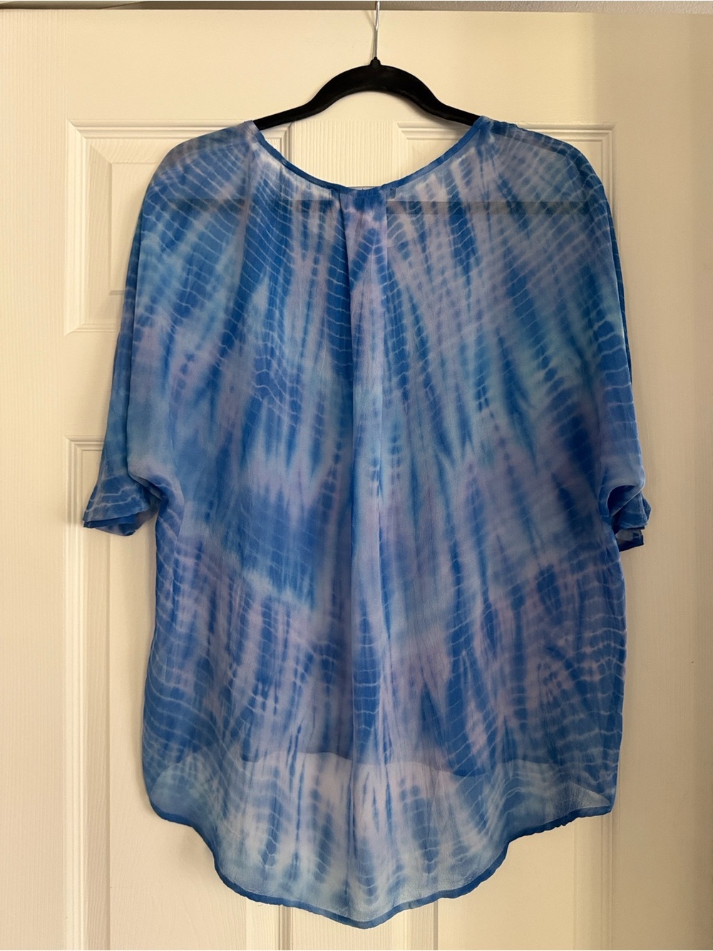 Gypsy 05 Blue Tie-Dye Sheer Tunic Top - Picture 7 of 7